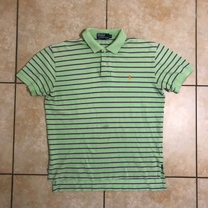 Polo Ralph Lauren Green/Blue Striped Polo Shirt M